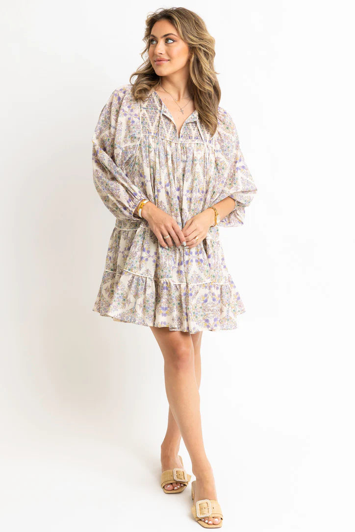 LAVENDER BOHO FLORAL TIER DRESS-FINAL SALE