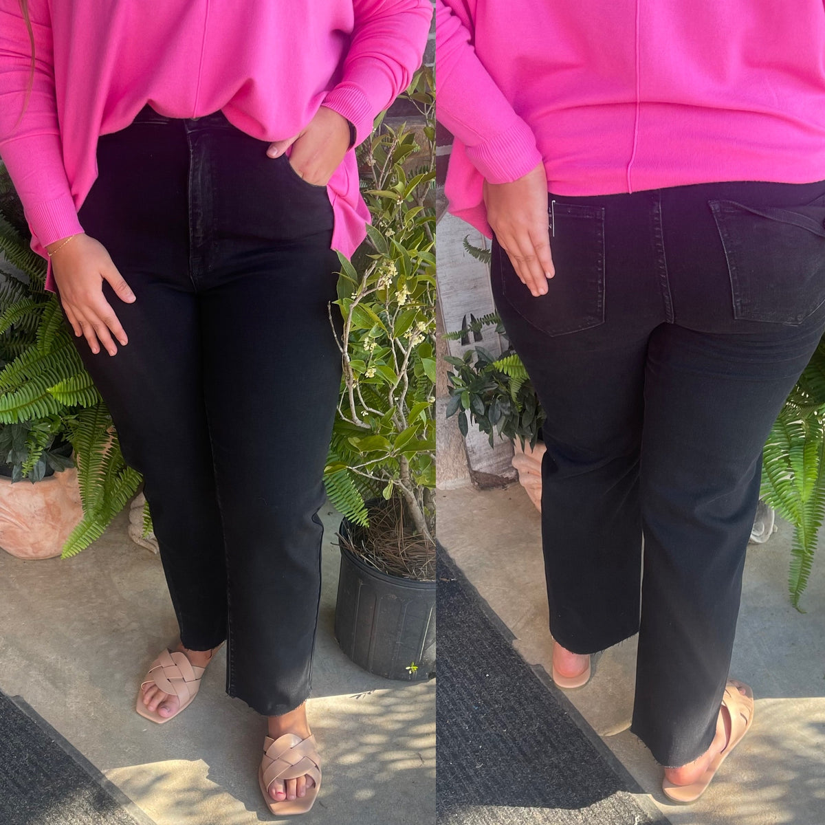 HEATHER BLACK WASH BOYFRIEND DENIM