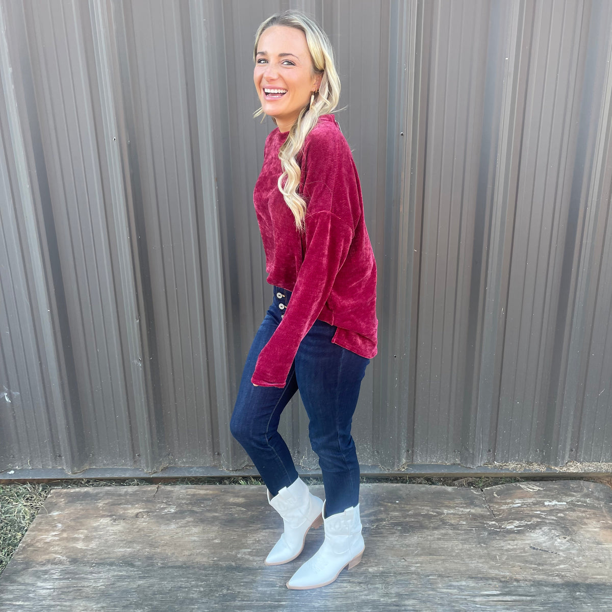 MARY CHENILLE RIBBED TOP