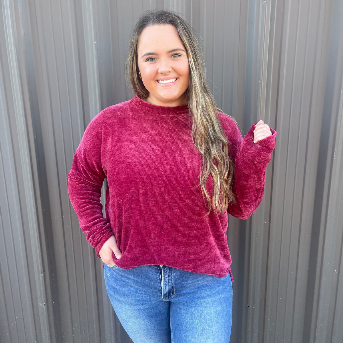 MARY CHENILLE RIBBED TOP