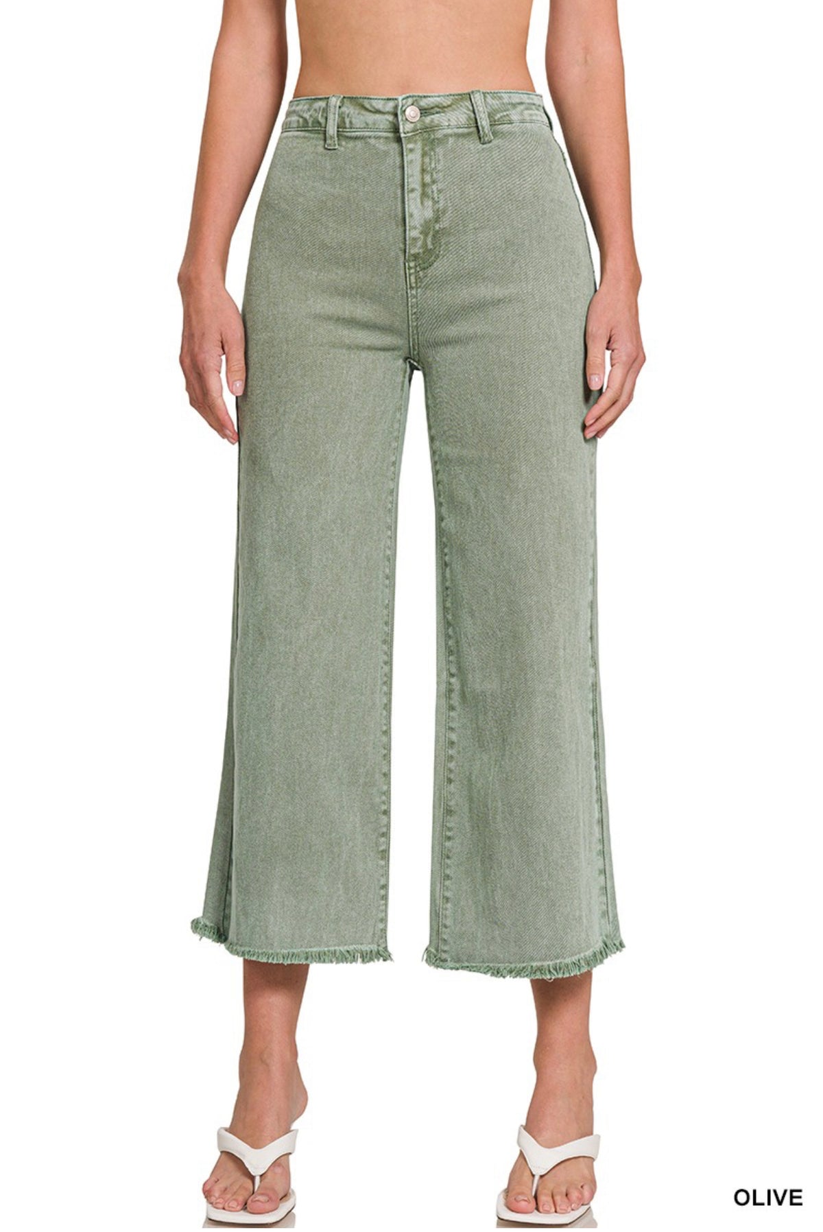 ACID WASH STRAIGHT LEG FRAY PANT