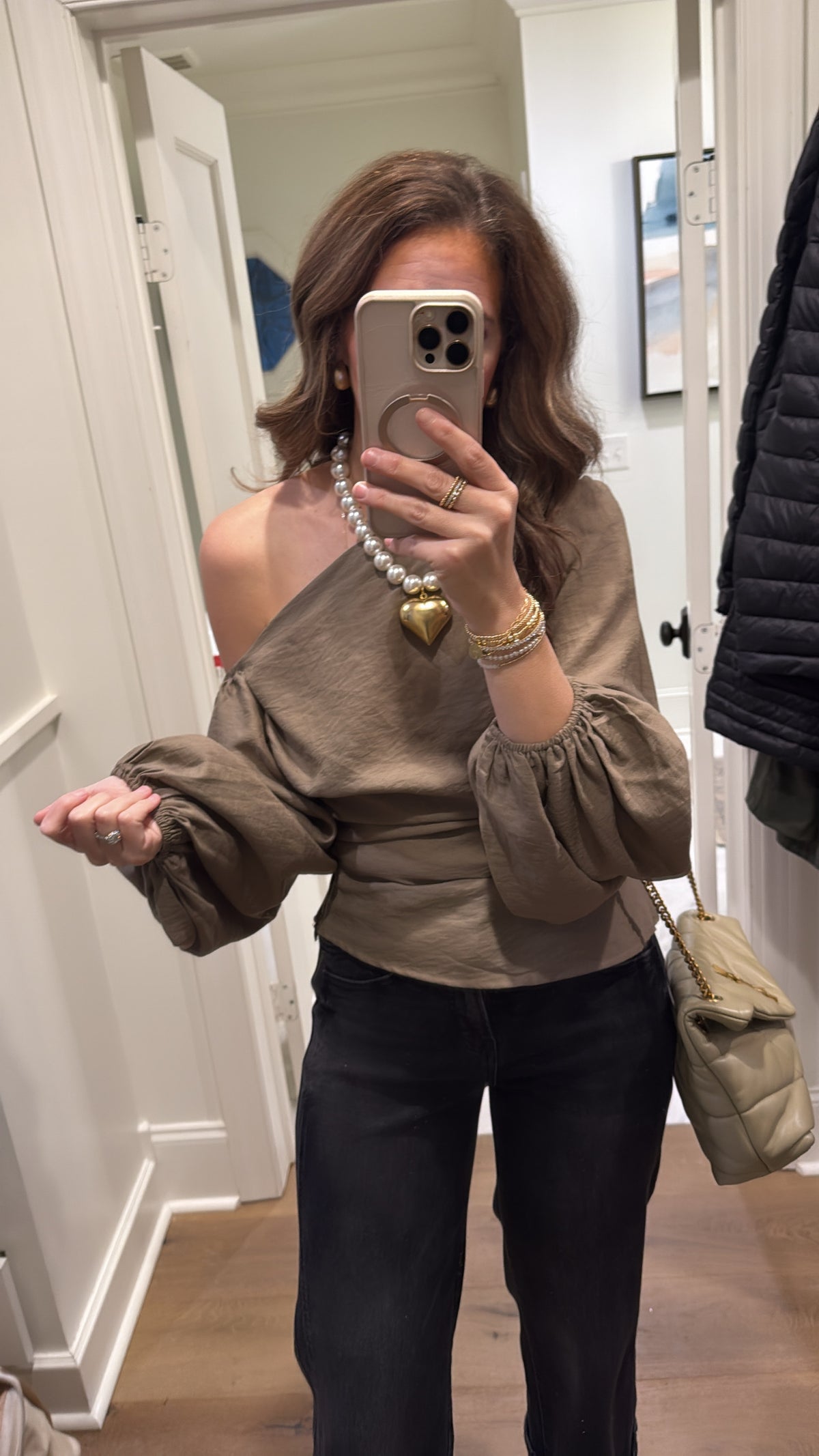 ADDIE OLIVE ONE SHOULDER TOP