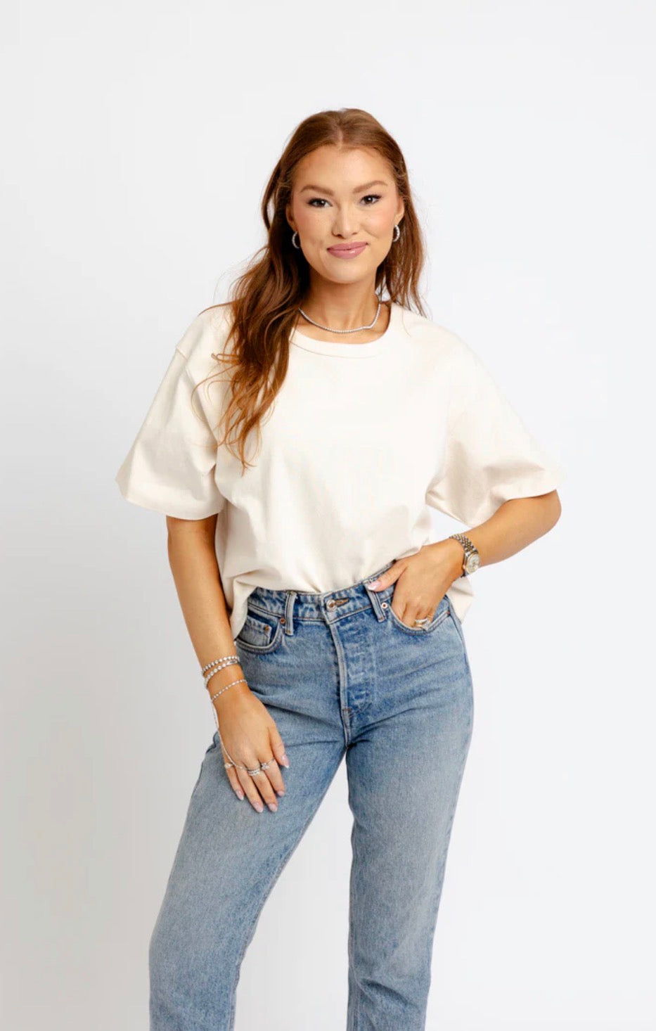 OATMEAL KNIT CREW TEE