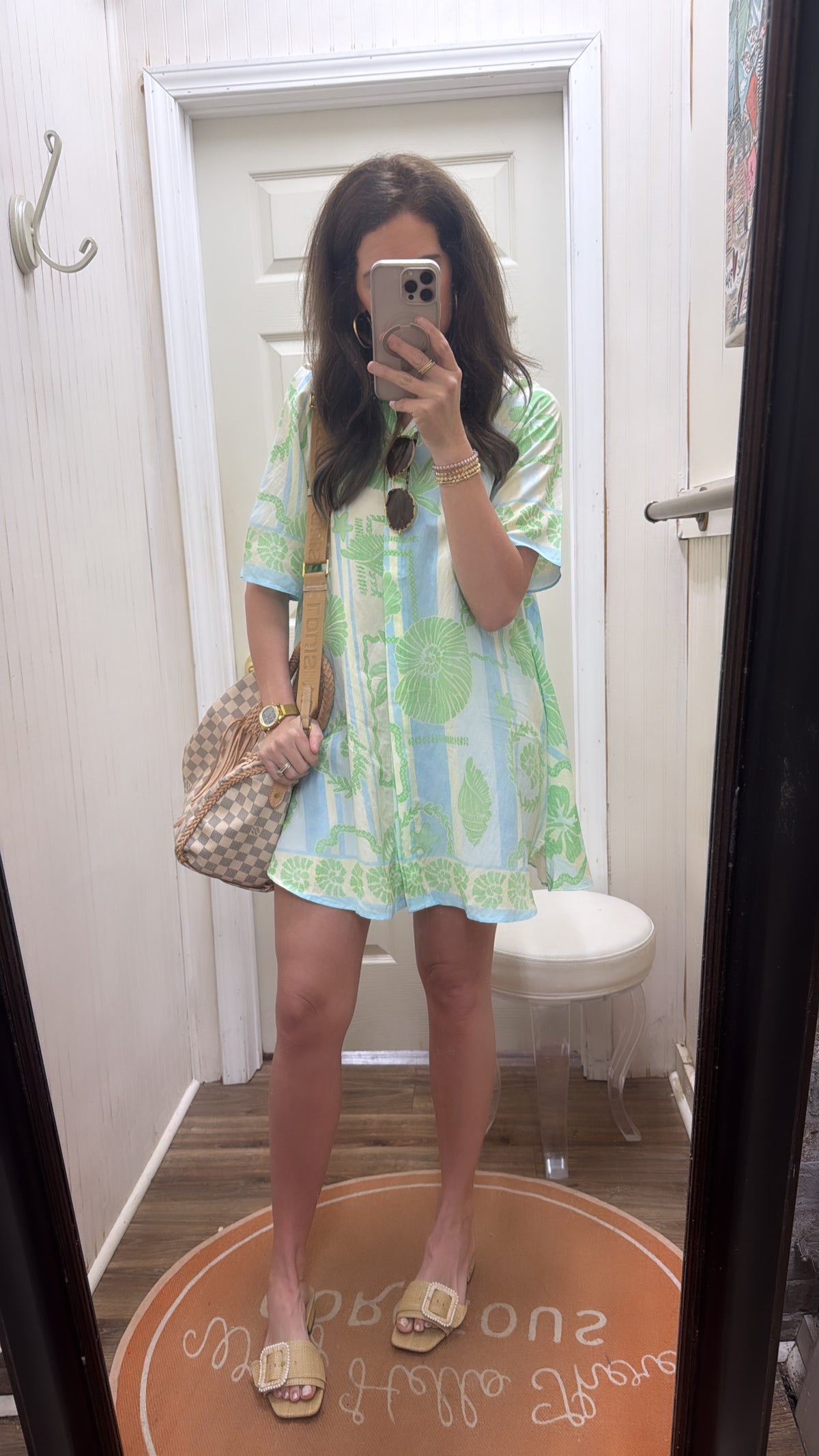 SEA SHELL STRIPE SHIRT DRESS