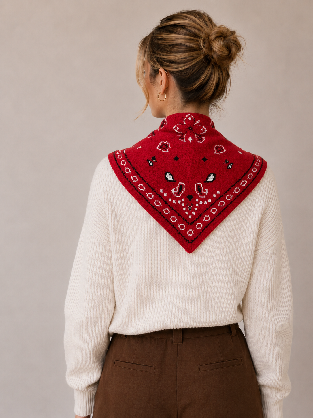 COZY KNIT BANDANA SCARF