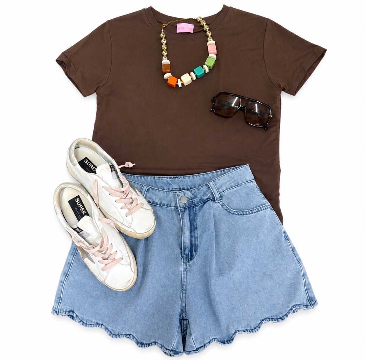 BROWN CREW TEE