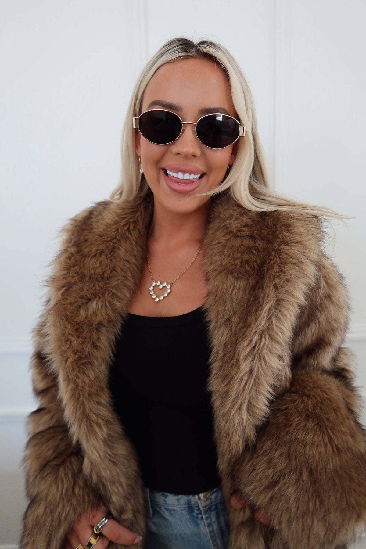 LARGE DIAMOND HEART NECKLACE ￼