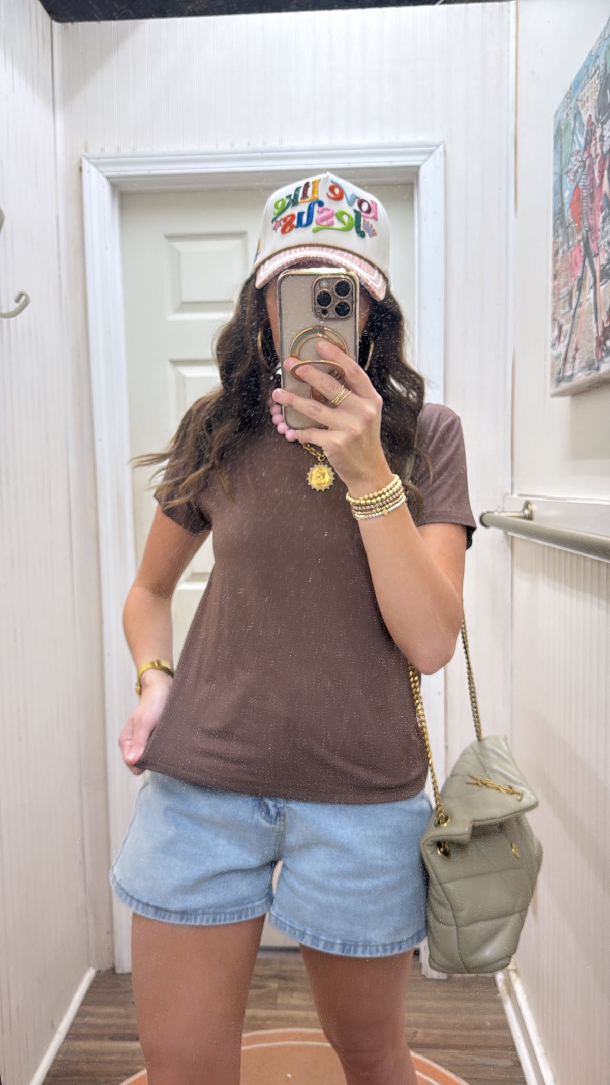 CHOCOLATE DOUBLE LAYERED CREW TOP