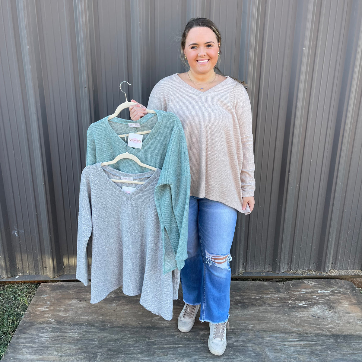 STEFANIE VNECK SIDE OPEN TOP