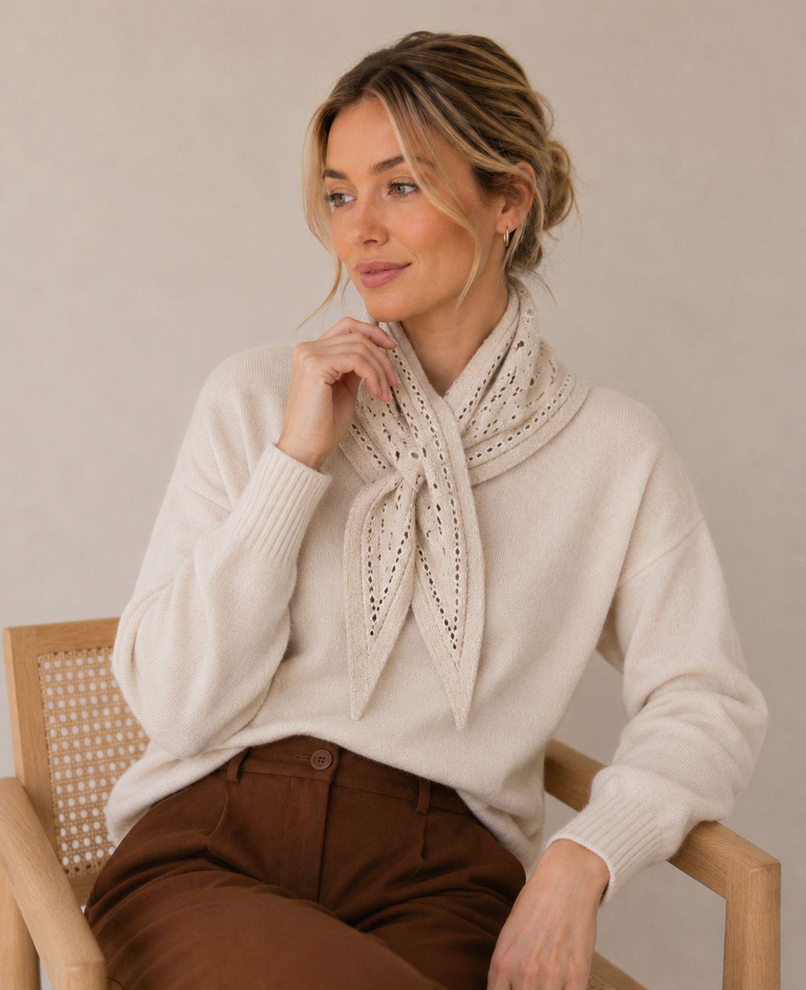 COZY KNIT BANDANA SCARF