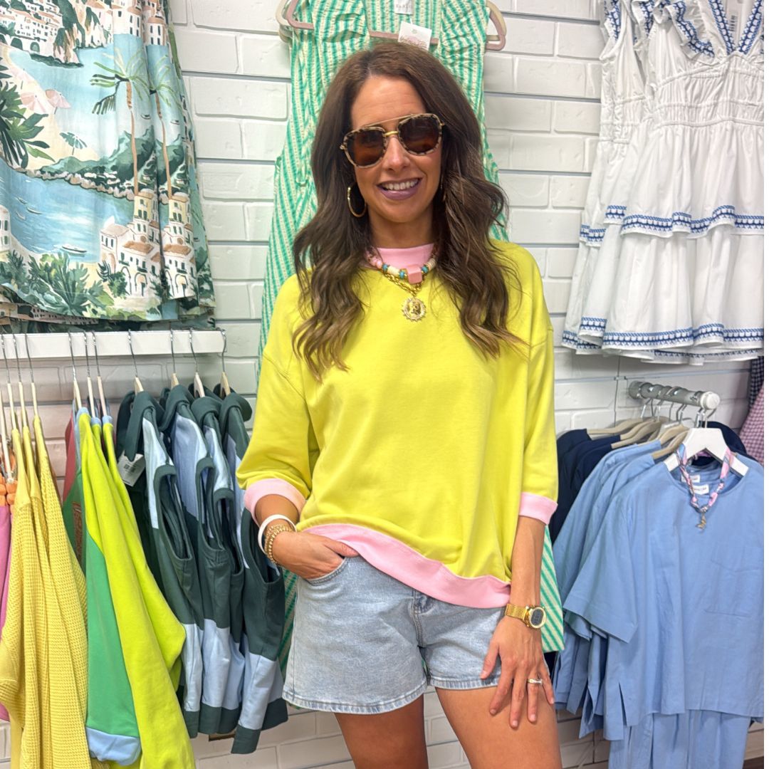 LIME & PINK RAGLAN SHIRT