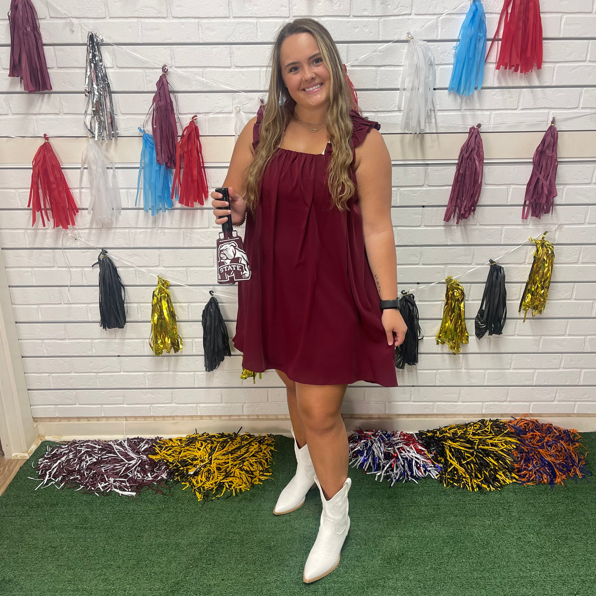 WHITNEY RUCHED STRAP DRESS