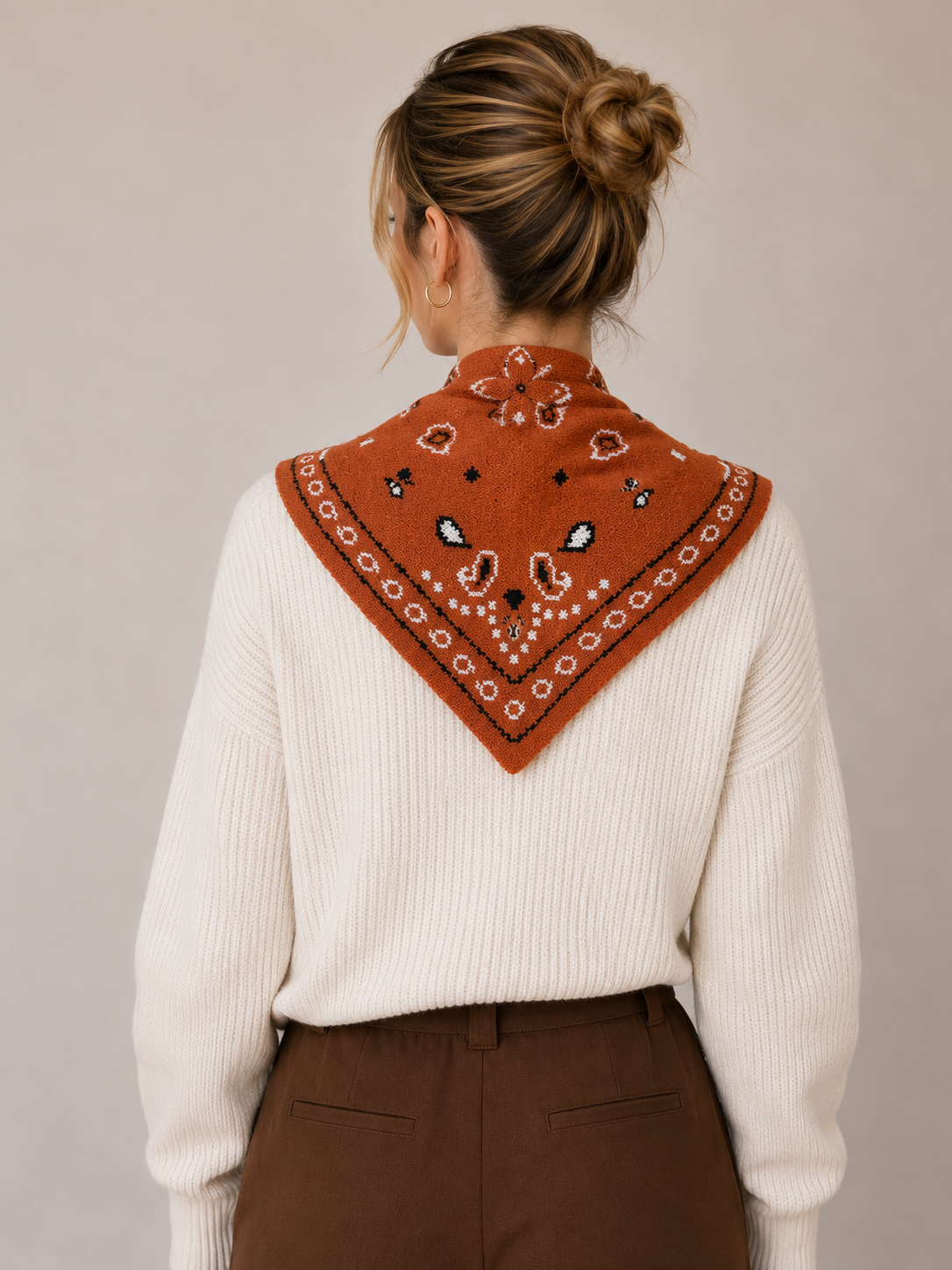 COZY KNIT BANDANA SCARF