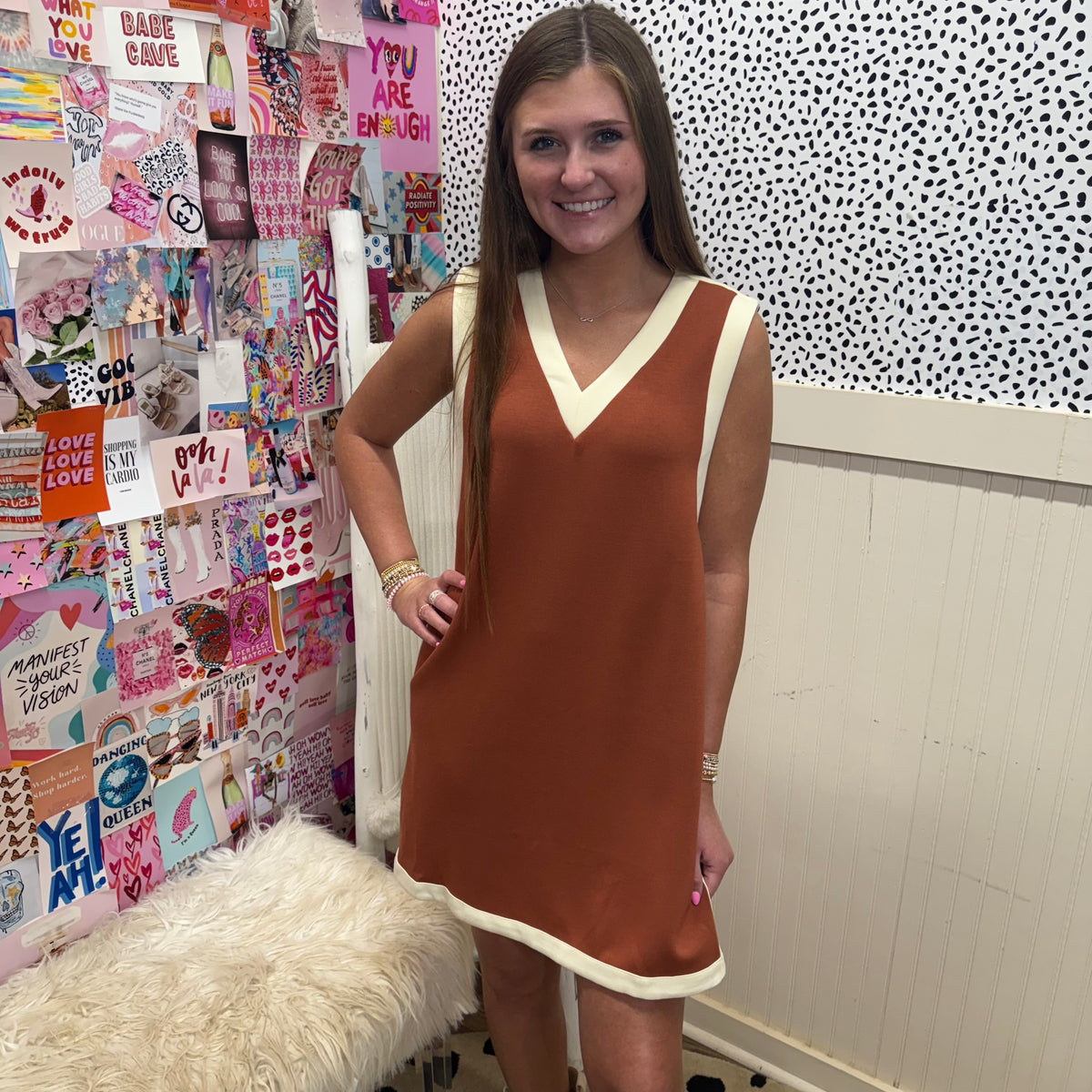 RUST VARSITY INSPIRED DRESS