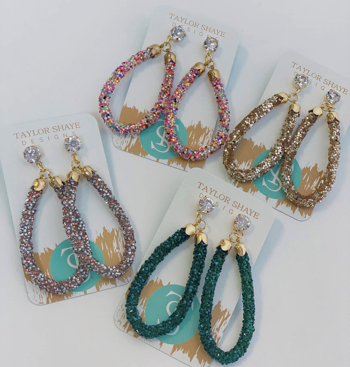 GLITTER TEARDROPS EARRINGS