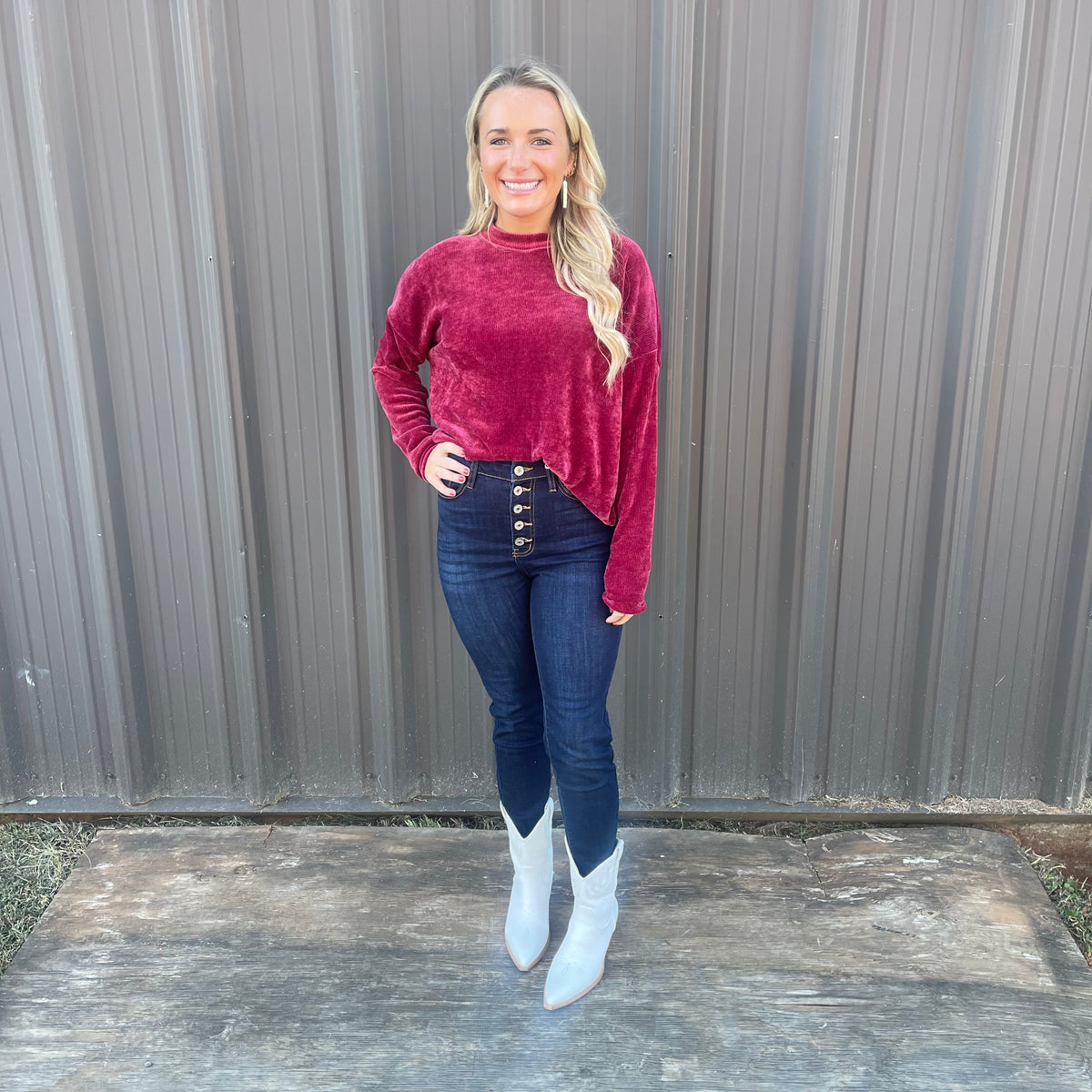 MARY CHENILLE RIBBED TOP