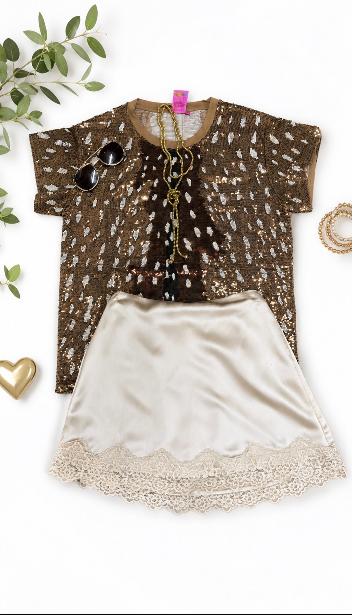 SEQUIN DEER TEE-QOS