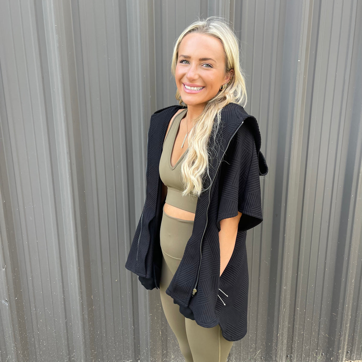 TEXTURED HOODED JACKET