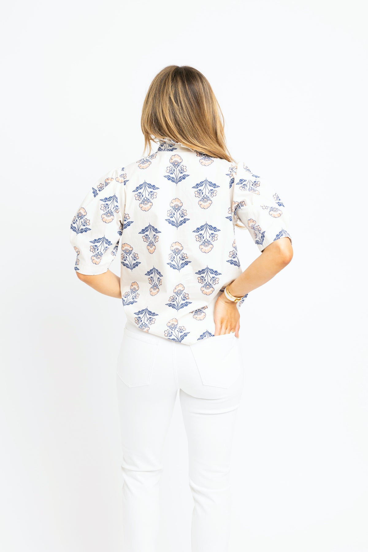 VINTAGE FLORAL RUFFLE TOP