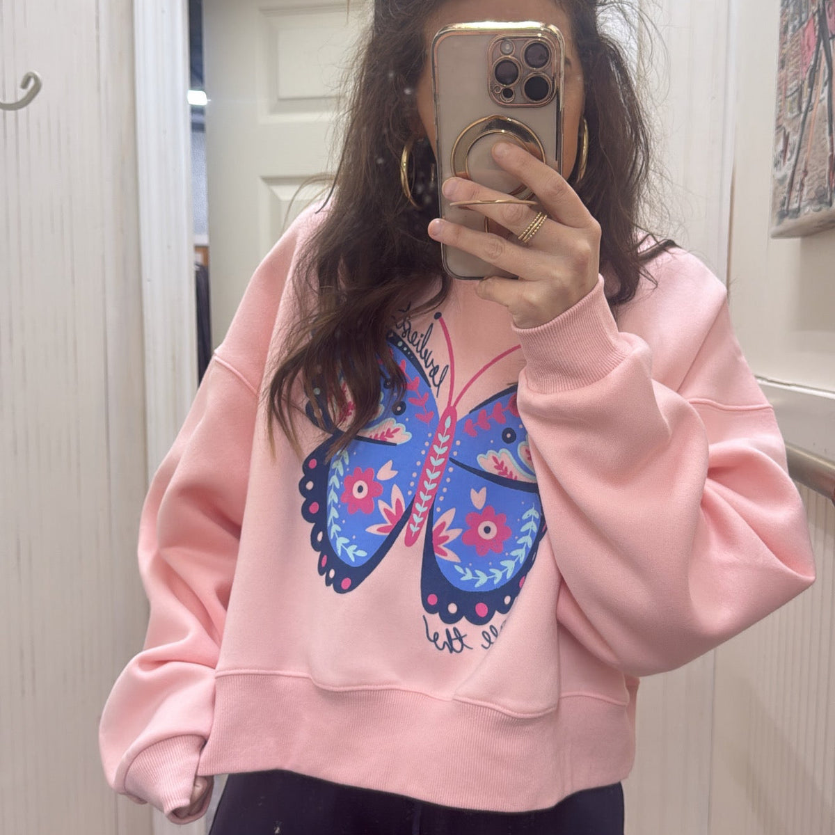 LOVELIEST BUTTERFLY CROP SWEATSHIRT