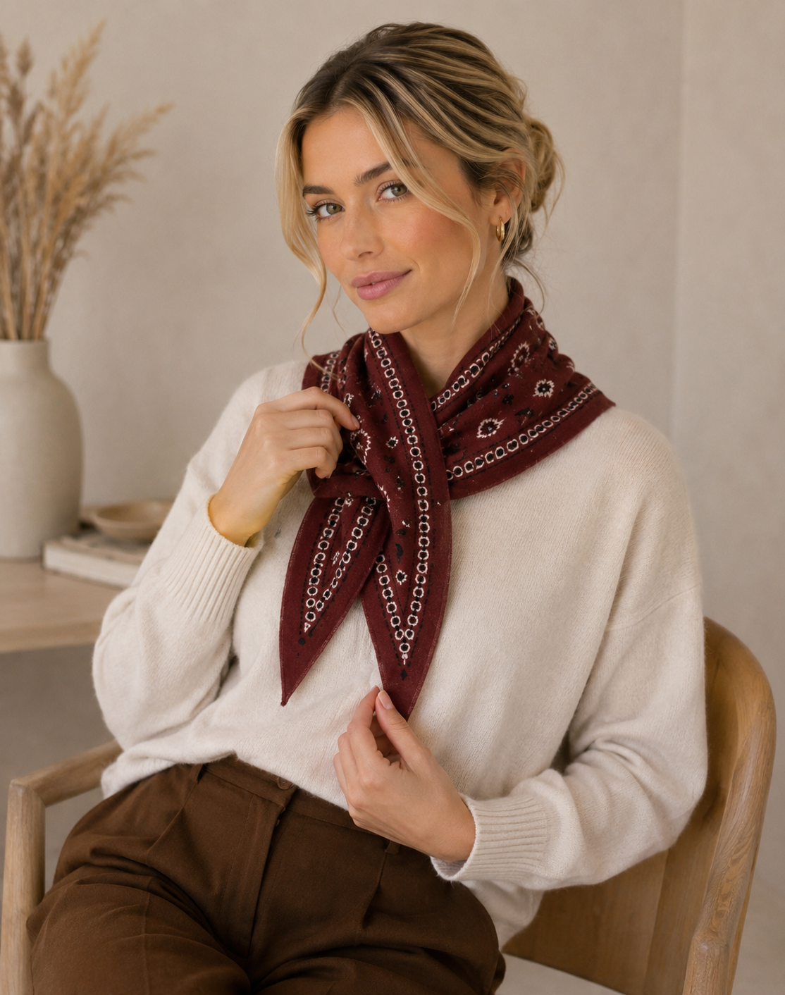 COZY KNIT BANDANA SCARF