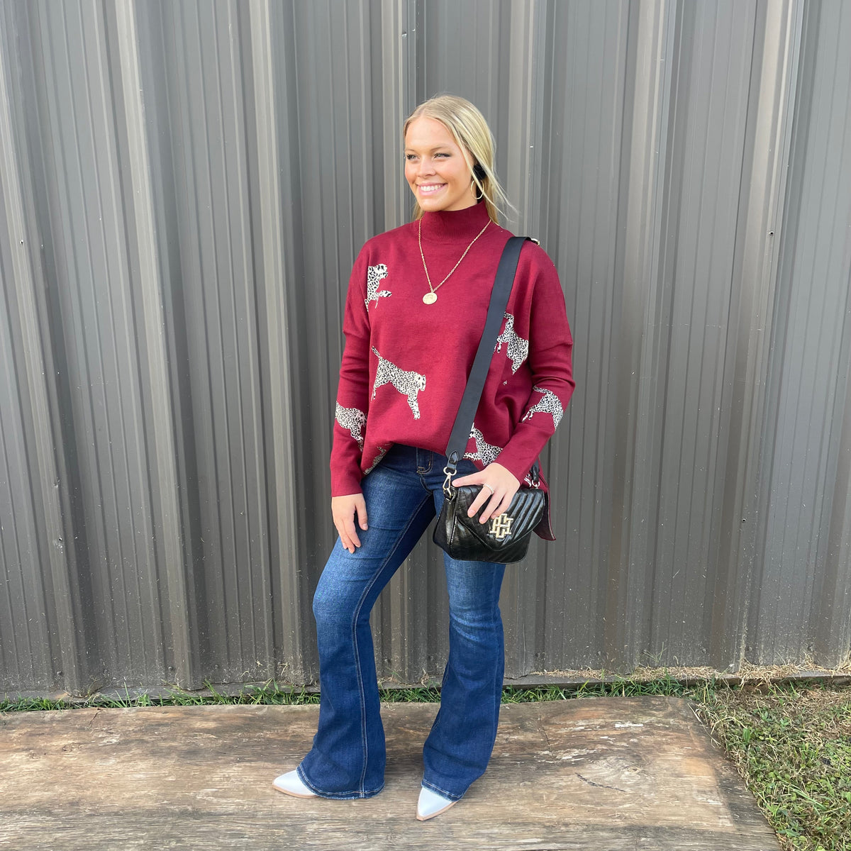 BURGUNDY CHEETAH SWEATER