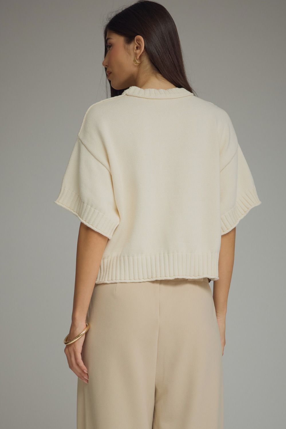 SUNDAY STROLL ECRU SWEATER TOP
