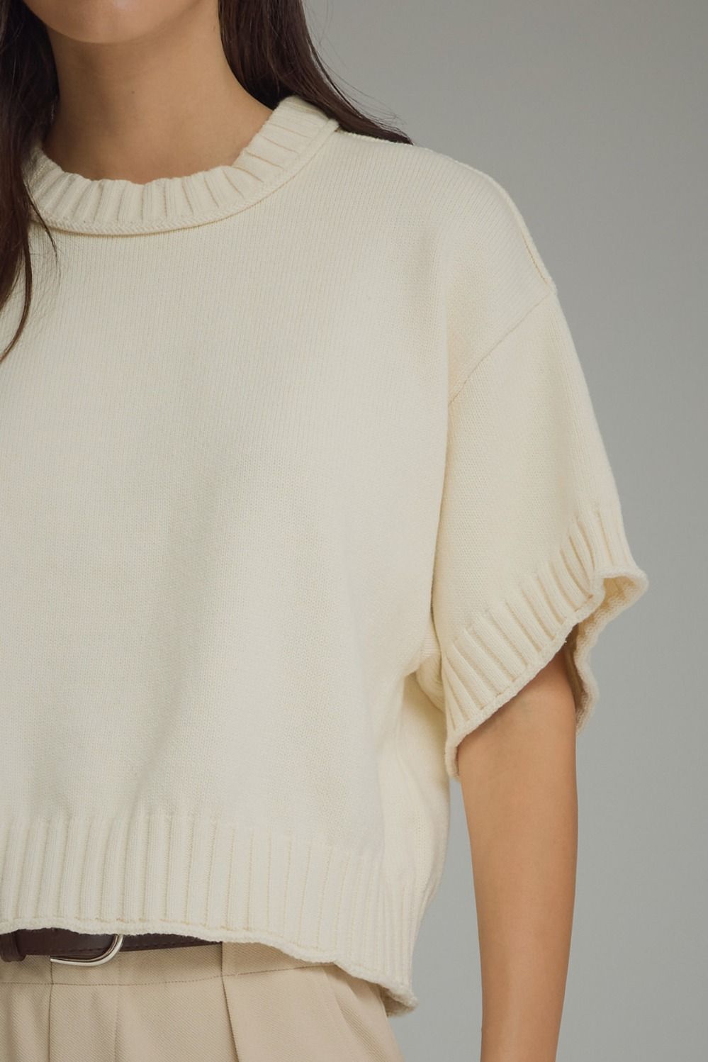 SUNDAY STROLL ECRU SWEATER TOP