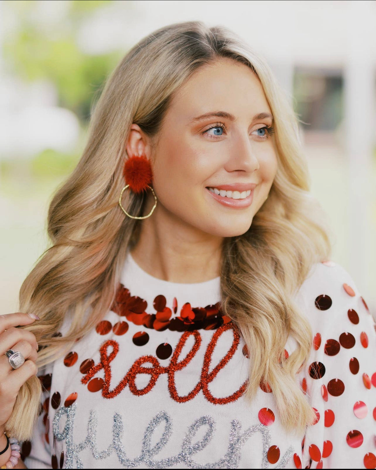 GAMEDAY PUFF HOOP EARRINGS