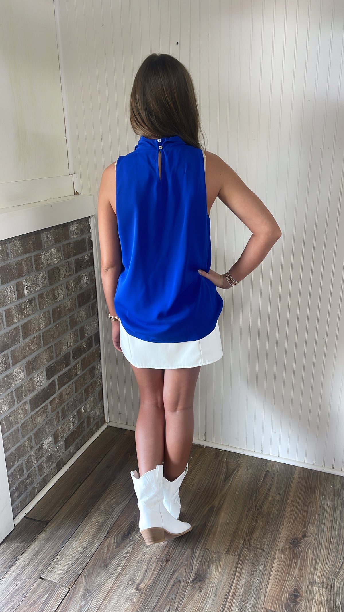 KERI COWL NECK ROYAL BLUE TOP