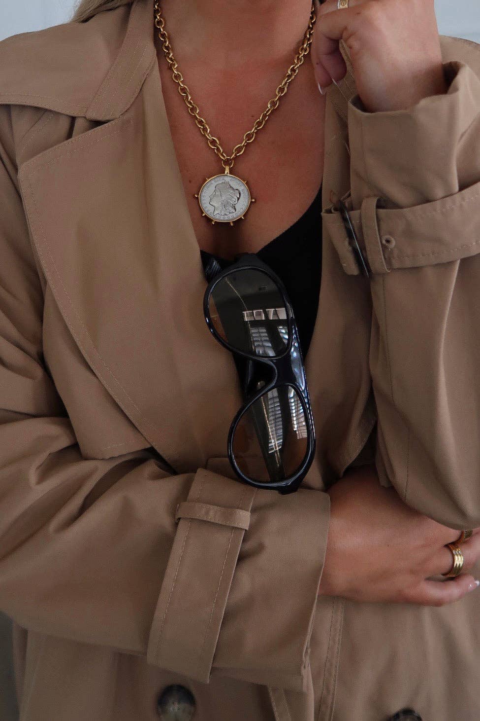 TWO TONED COIN NECKLACE