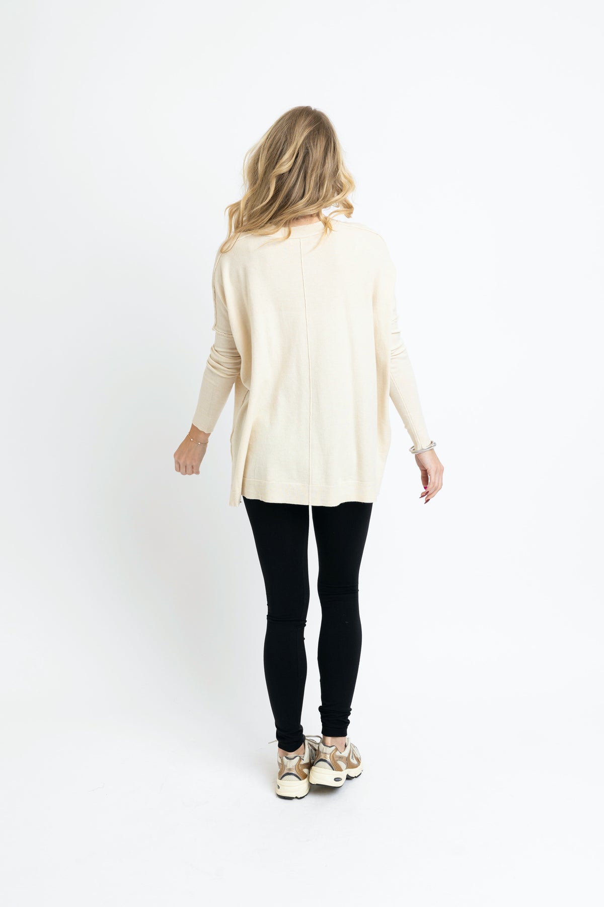 OATMEAL NOVELTY CASHMERE BLEND SWEATER