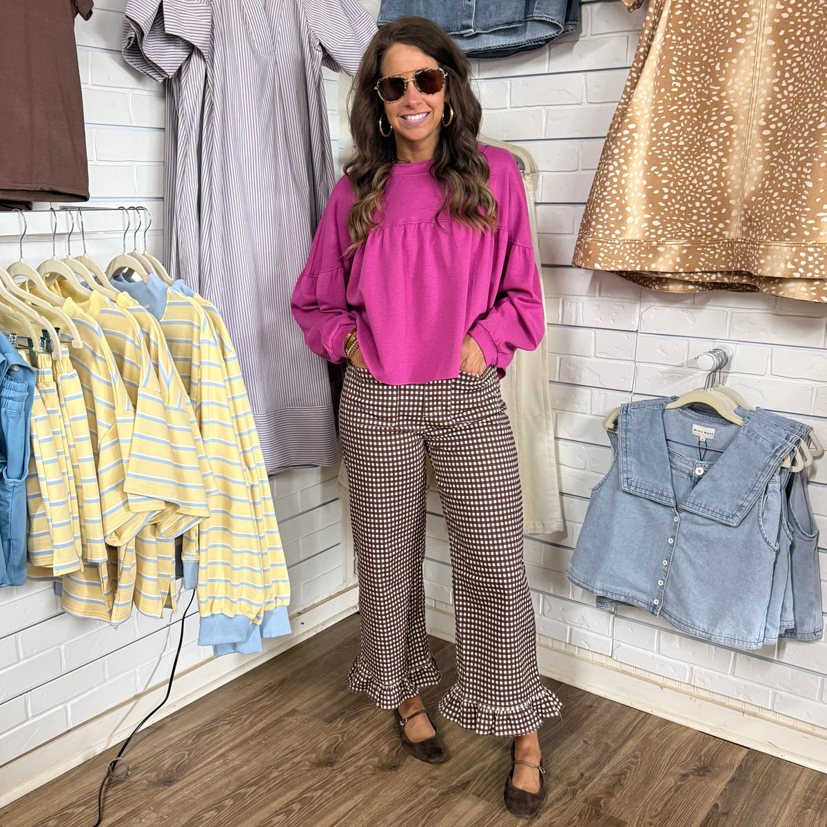 BERRY LONG SLV PULLOVER TOP