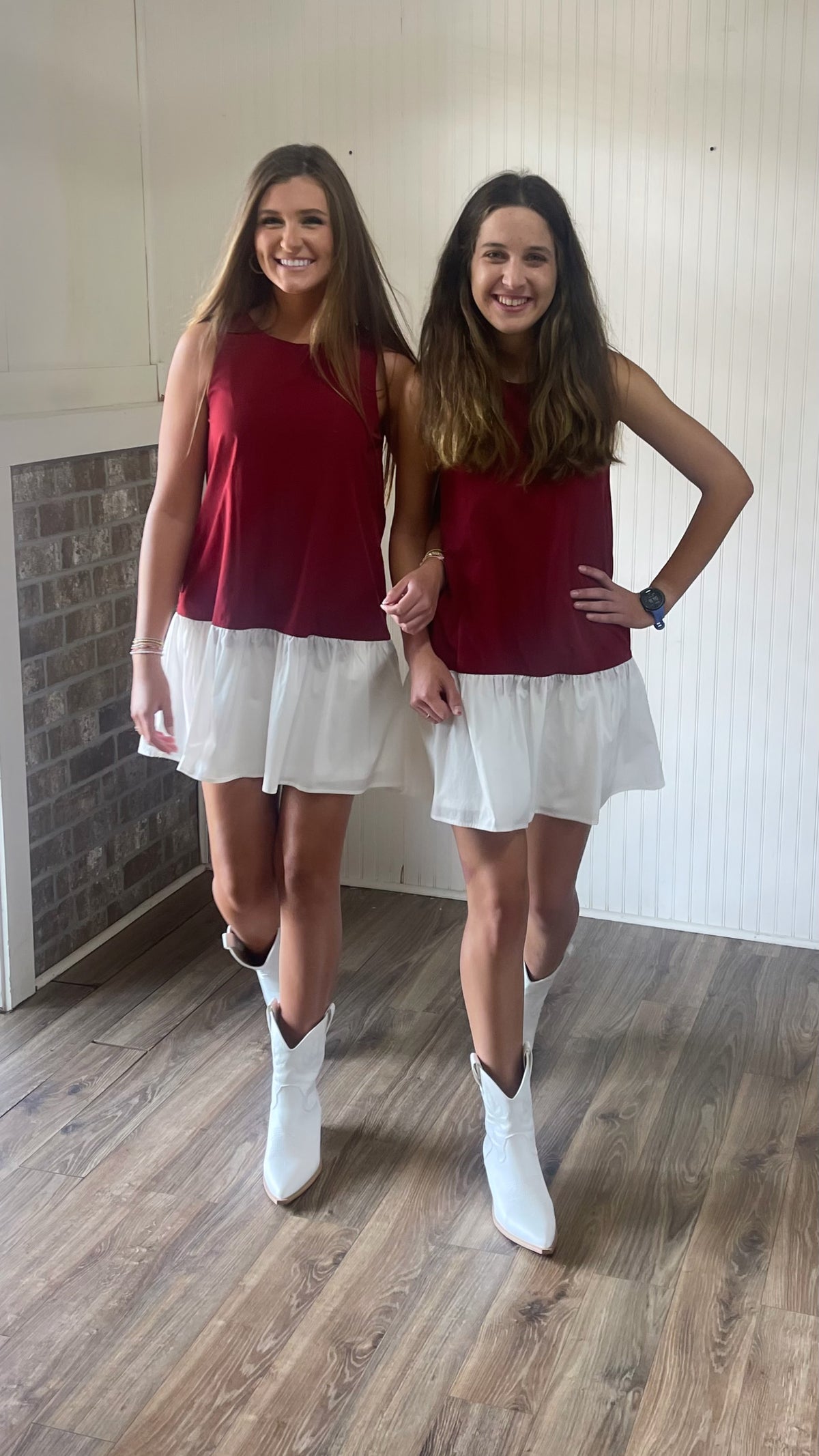 COLOR-BLOCK DROP WAIST DRESS