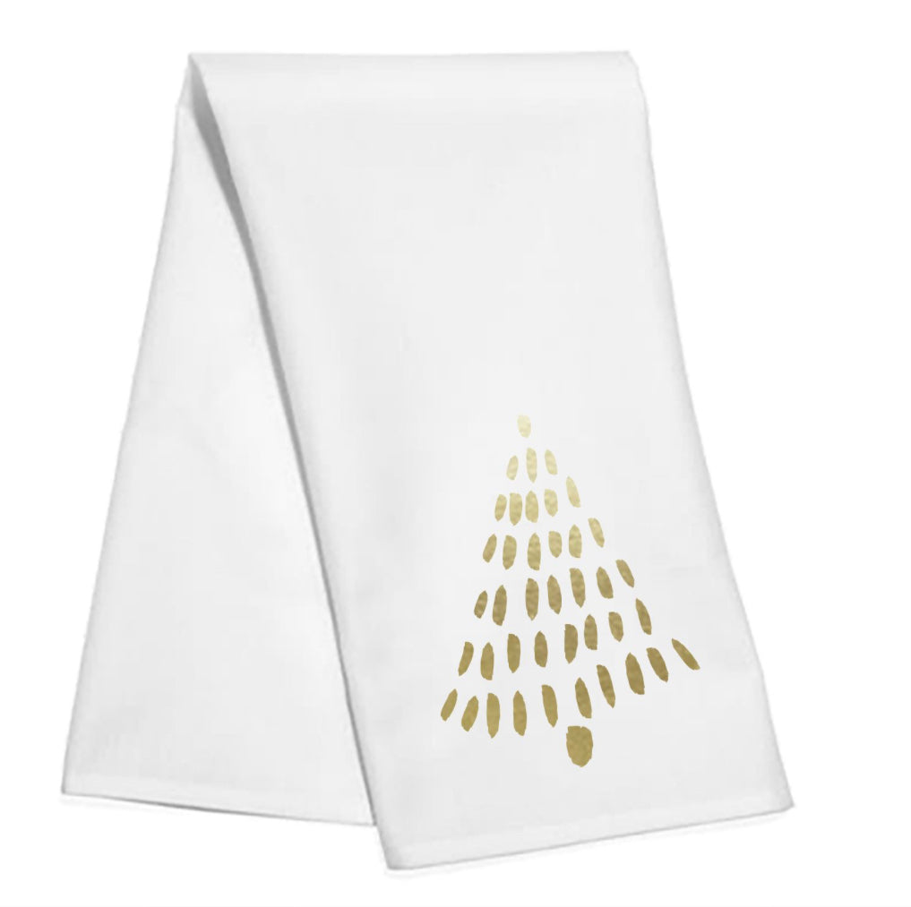 GOLD TREE 2 EMBROIDERED TEA TOWEL