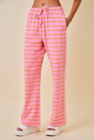 PINK ORANGE STRIPE LOUNGE PANT