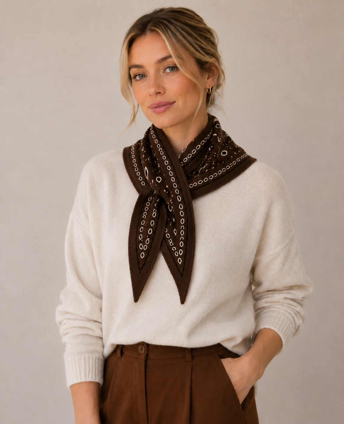 COZY KNIT BANDANA SCARF
