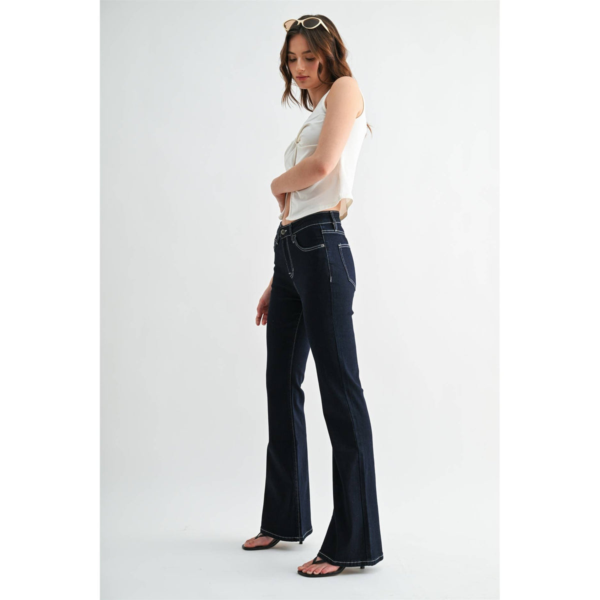 DELANIE DARK HIGH RISE FLARE LEG