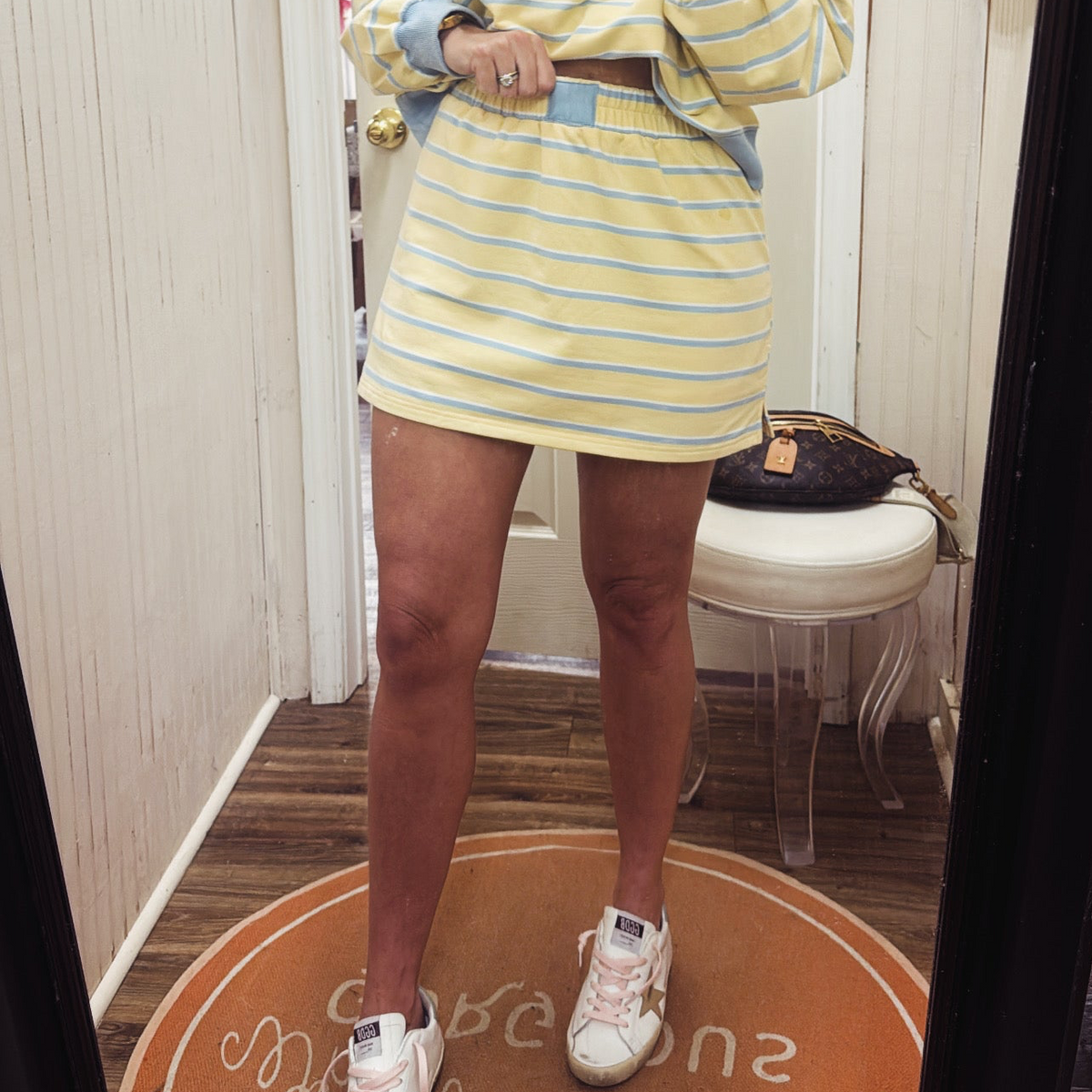 YELLOW & BLUE STRIPED SKORT