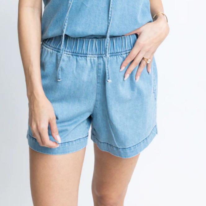 DENIM ELASTIC SHORT