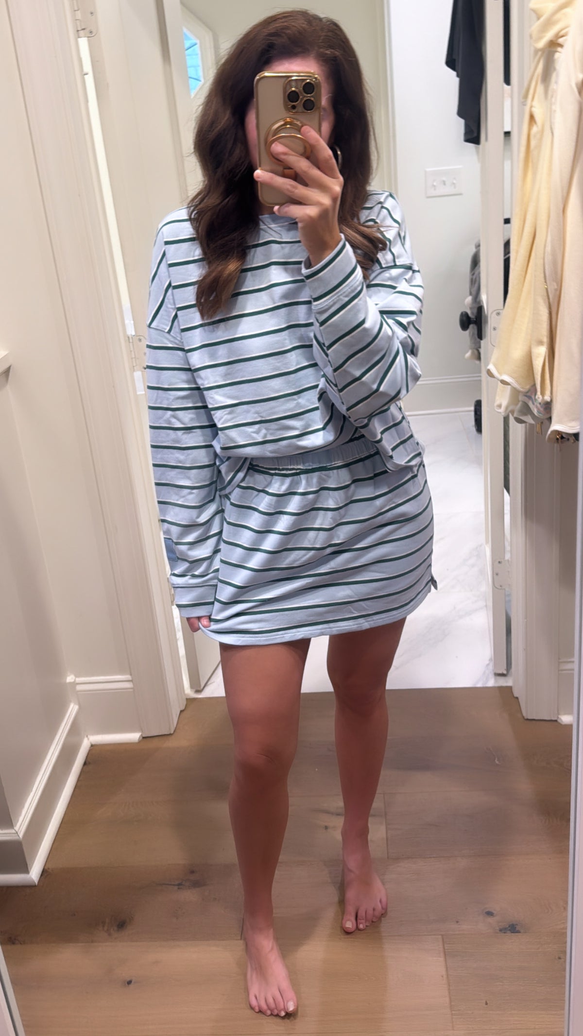 BLUE & GREEN STRIPED SKORT