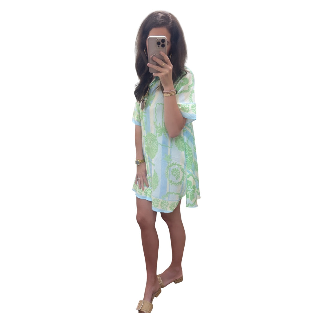SEA SHELL STRIPE SHIRT DRESS