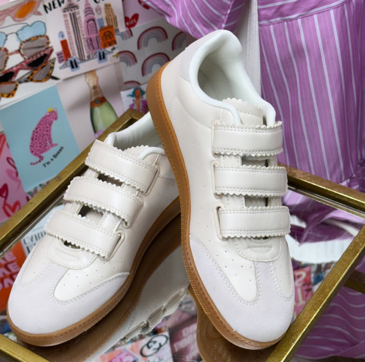 WHITE VELCRO SNEAKER