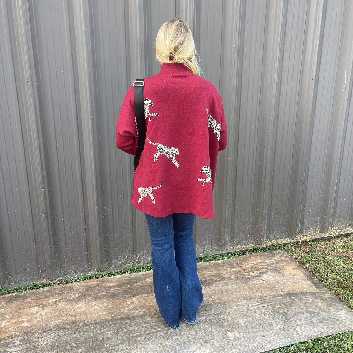 BURGUNDY CHEETAH SWEATER