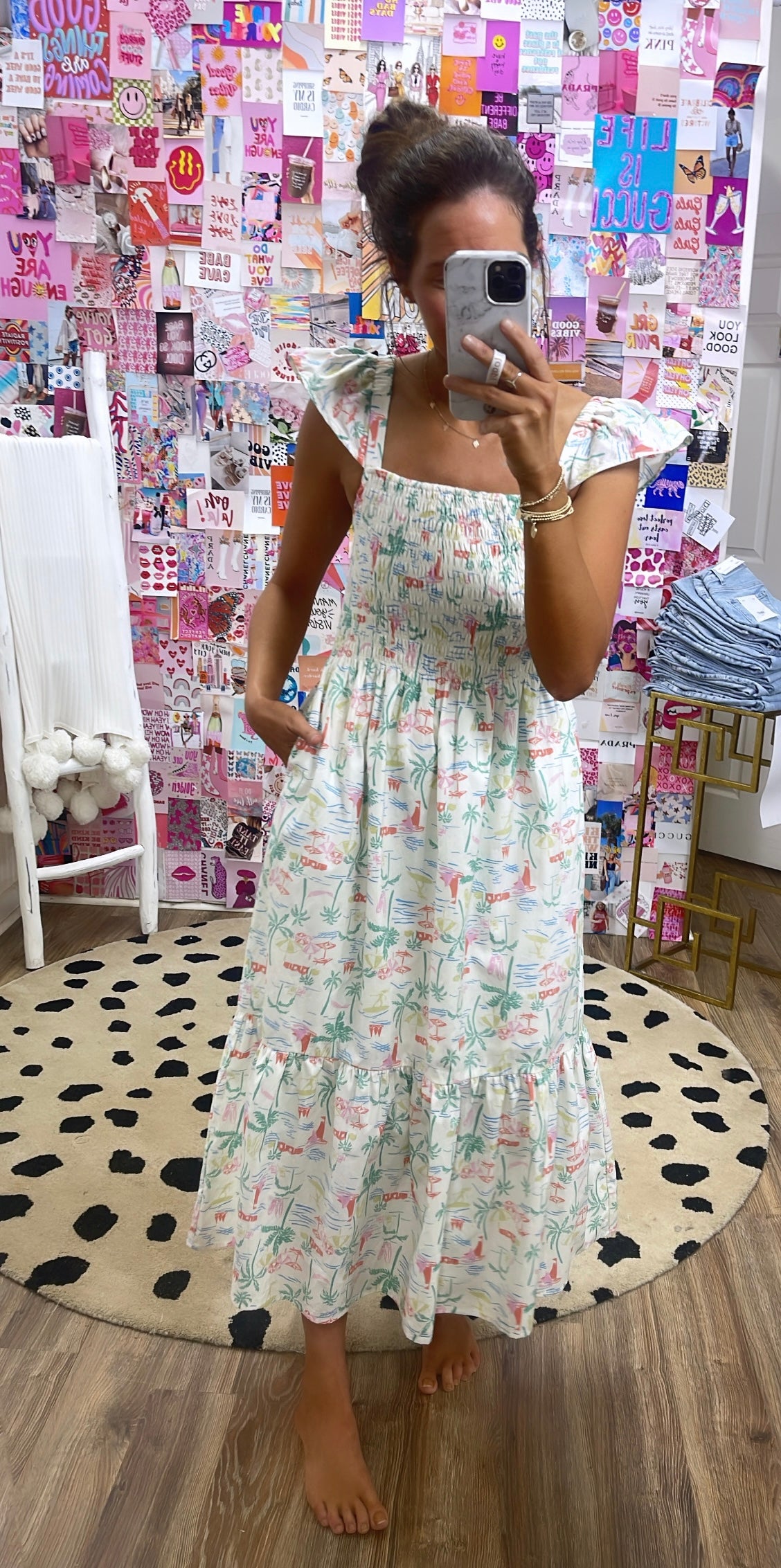 SEASHORE SMOCK TIER DRESS