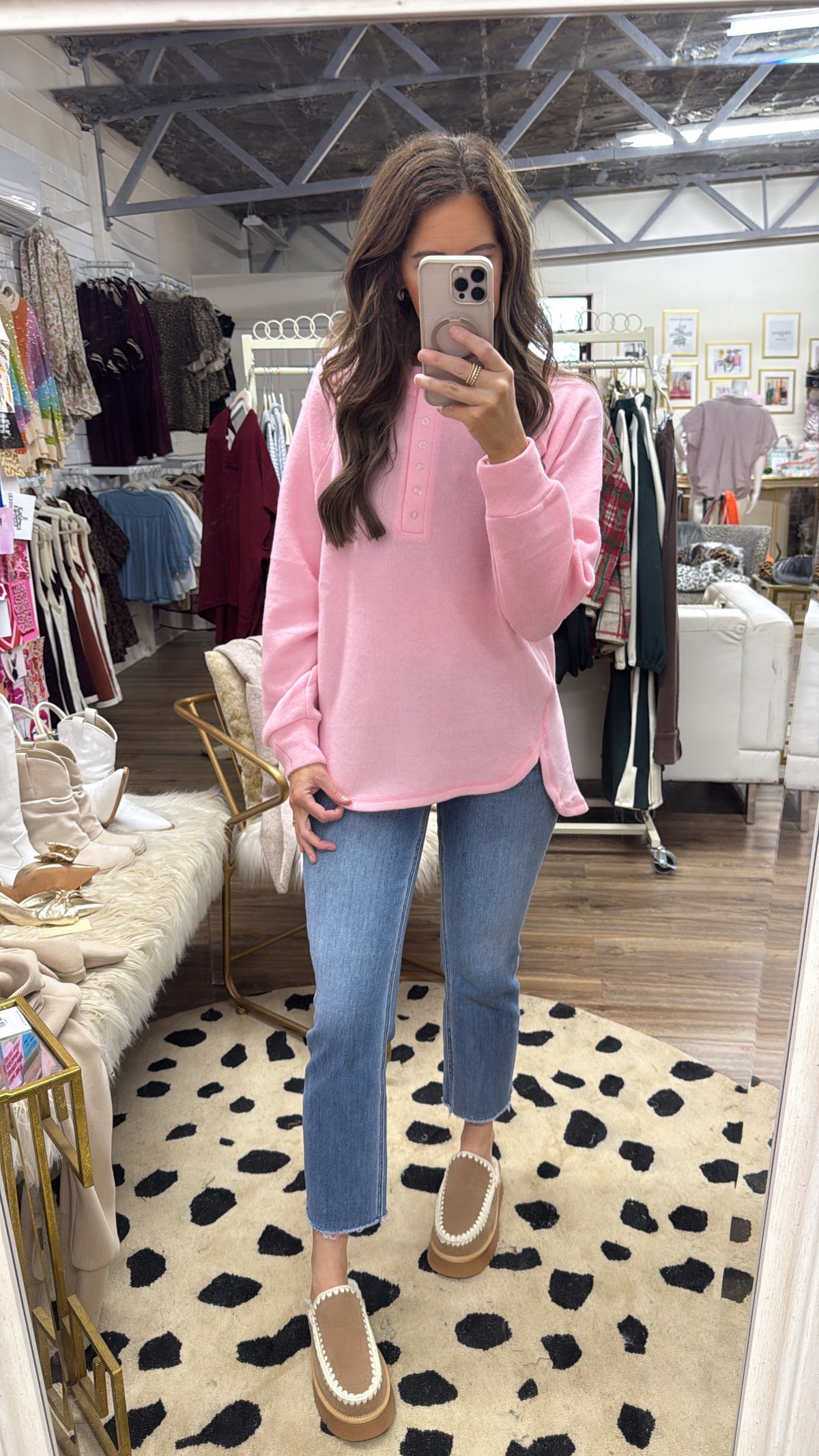 PINK MAGGIE HACCI HENLEY