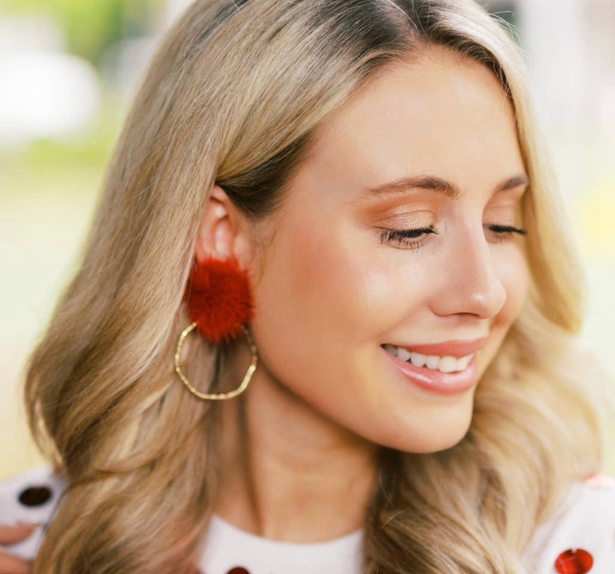 GAMEDAY PUFF HOOP EARRINGS