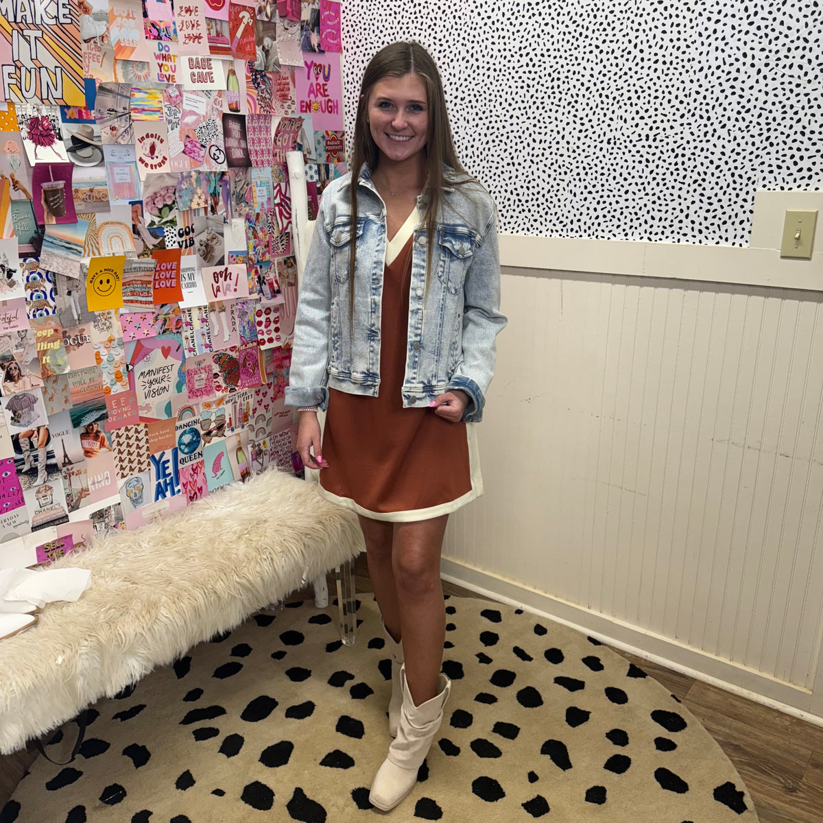 RUST VARSITY INSPIRED DRESS