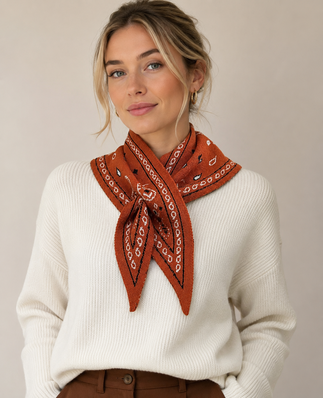 COZY KNIT BANDANA SCARF