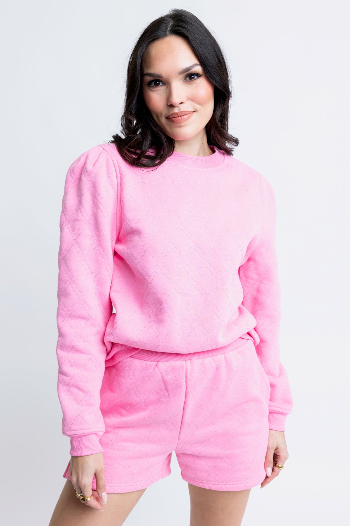 PINK STITCH CREW SWEATSHIRT